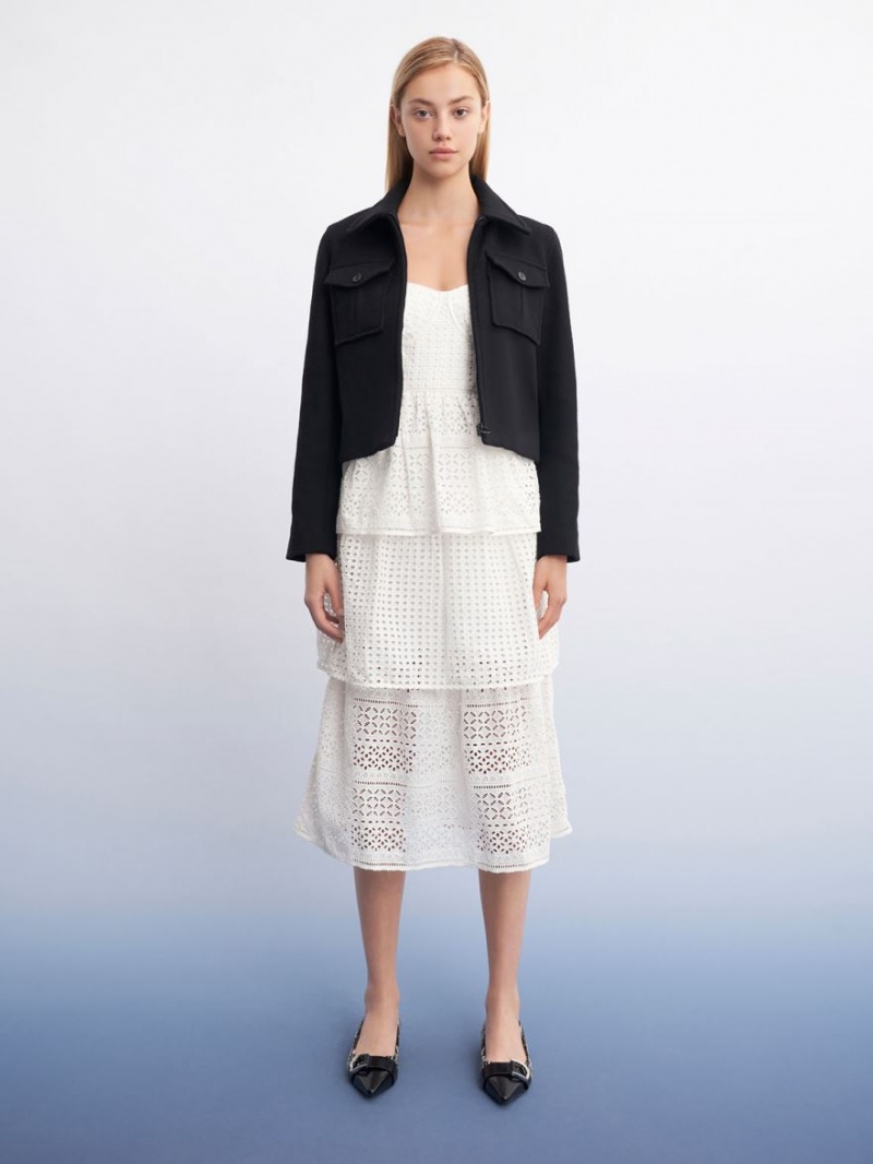 Balerini Charles & Keith Gabine Tweed & Piele Bombeu-Cap Negrii | 702ZBGAVU