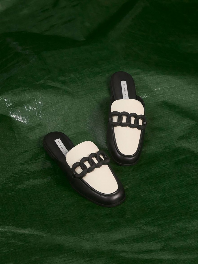 Balerini Charles & Keith Grosolan Chain Two-Tone Loafer Negrii | 985DBLTXP