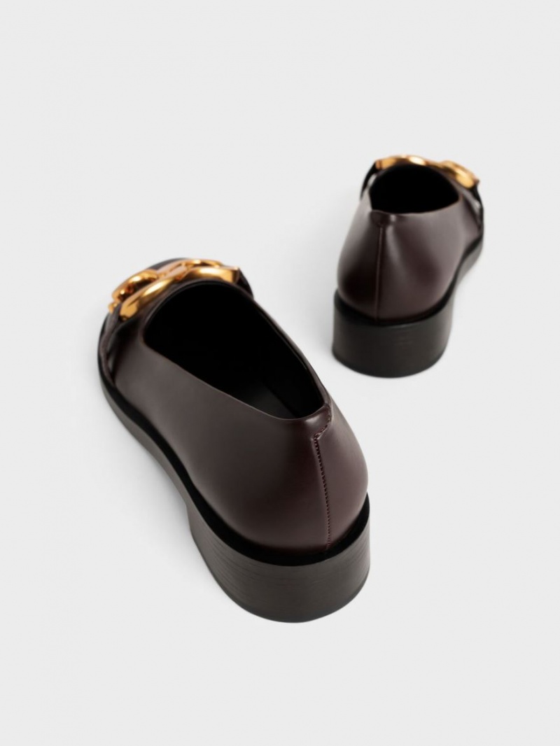 Balerini Charles & Keith Grosolan Metallic Accent Maro Inchis | 139FQOTGZ