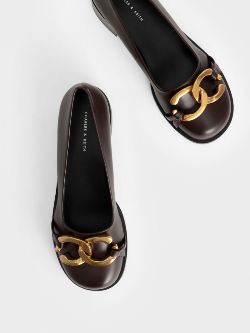 Balerini Charles & Keith Grosolan Metallic Accent Maro Inchis | 139FQOTGZ