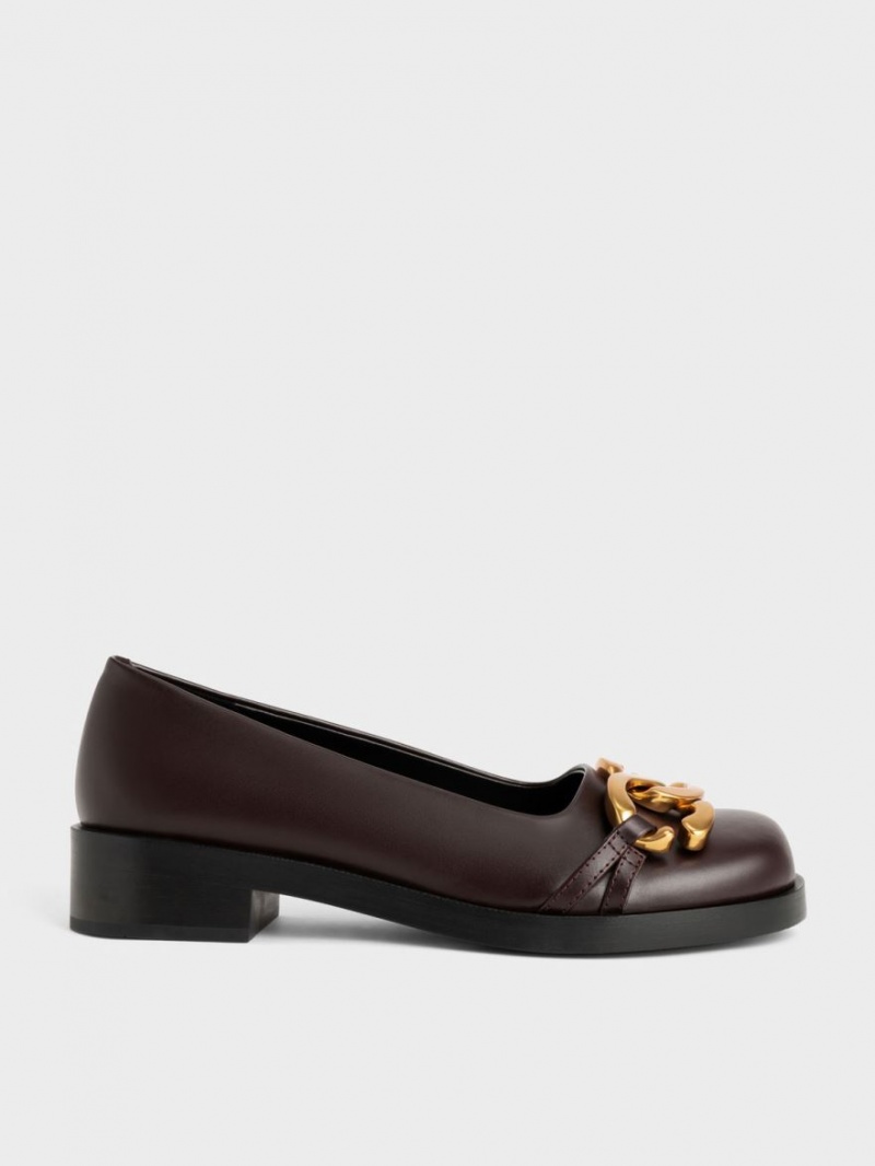 Balerini Charles & Keith Grosolan Metallic Accent Maro Inchis | 139FQOTGZ