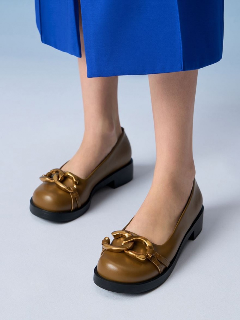 Balerini Charles & Keith Grosolan Metallic Accent Masline Verzi | 758HJYUGS