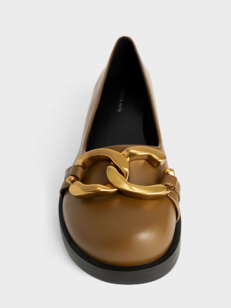 Balerini Charles & Keith Grosolan Metallic Accent Masline Verzi | 758HJYUGS