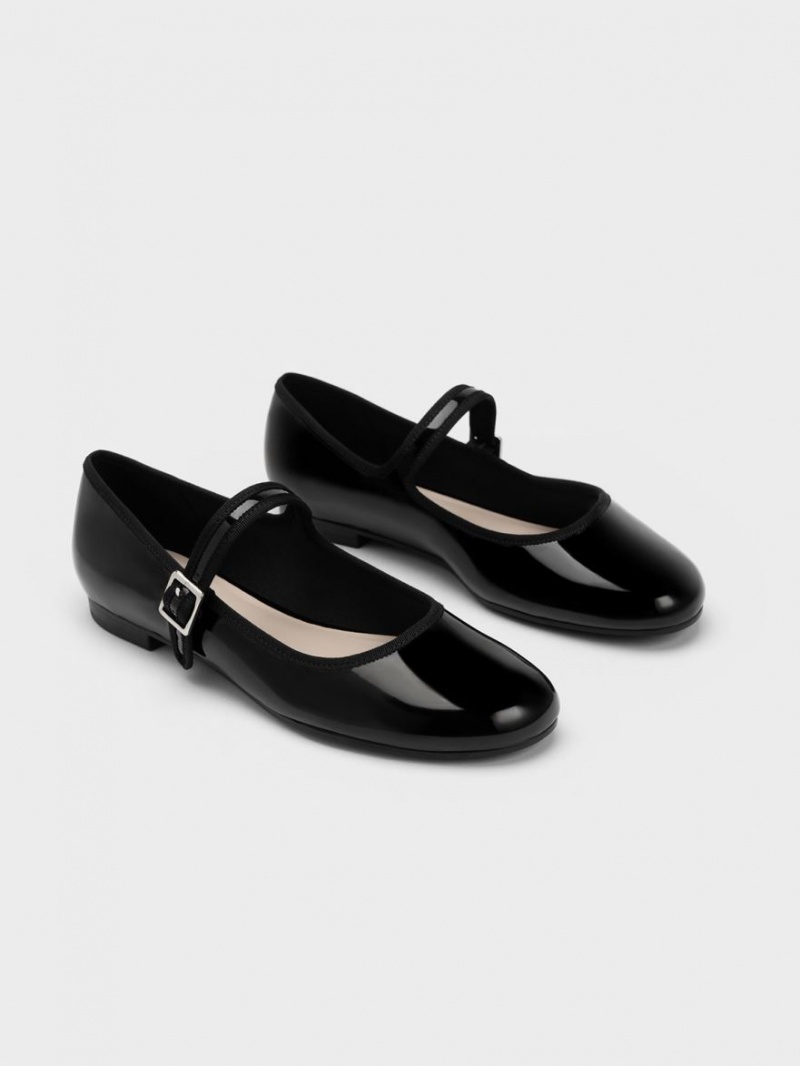 Balerini Charles & Keith Lacuita Buckled Mary Jane Negrii | 043PEYDZQ