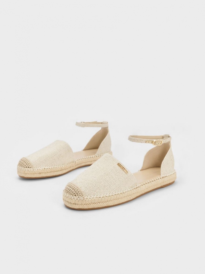 Balerini Charles & Keith Linen Ankle-Curea Espadrile Bej | 560YUFMSR