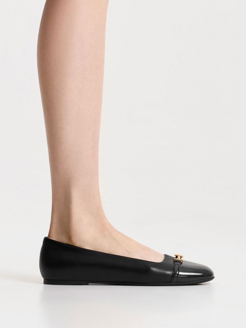 Balerini Charles & Keith Metallic Accent Negrii | 859YTBELV