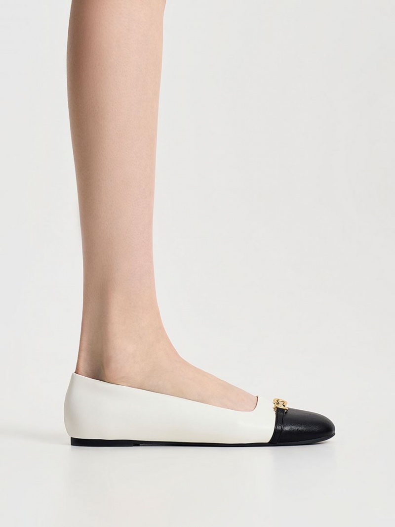 Balerini Charles & Keith Metallic Accent Two-Tone Albi | 805HOIWPF