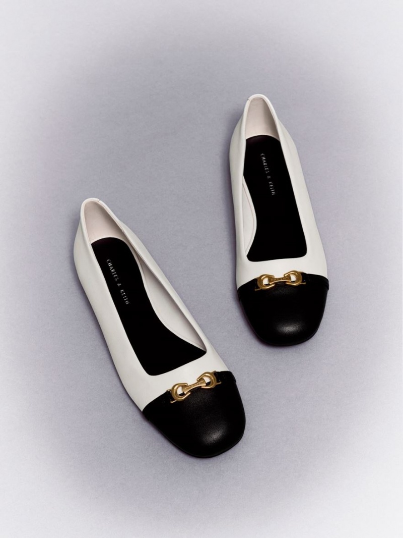 Balerini Charles & Keith Metallic Accent Two-Tone Albi | 805HOIWPF