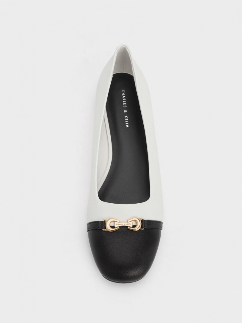 Balerini Charles & Keith Metallic Accent Two-Tone Albi | 805HOIWPF