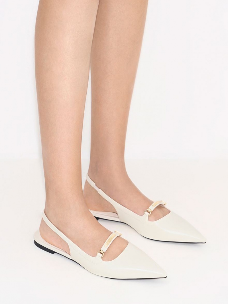 Balerini Charles & Keith Metallic Bar Accent Slingback Albi | 473MIBWCG