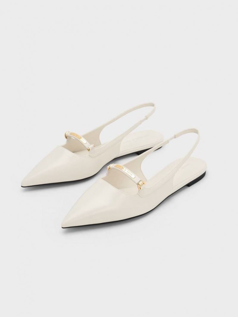 Balerini Charles & Keith Metallic Bar Accent Slingback Albi | 473MIBWCG