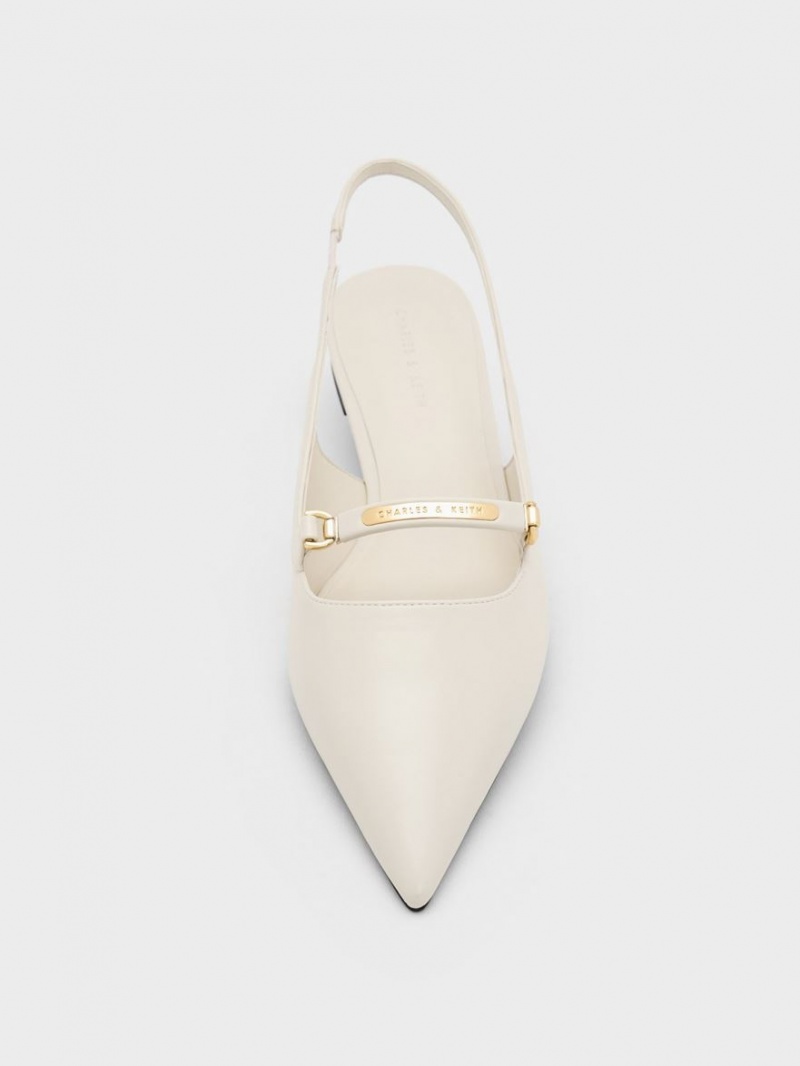 Balerini Charles & Keith Metallic Bar Accent Slingback Albi | 473MIBWCG