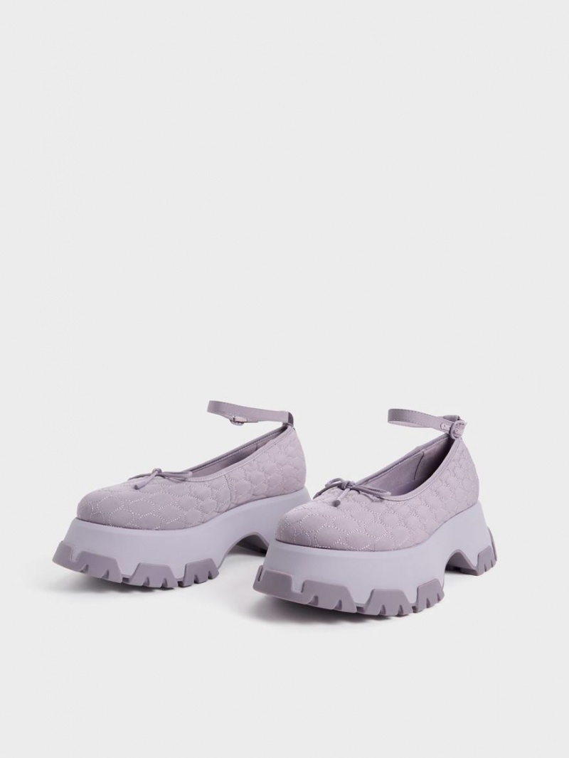 Balerini Charles & Keith Recycled Polyester Bow Violet | 498FXYOKD
