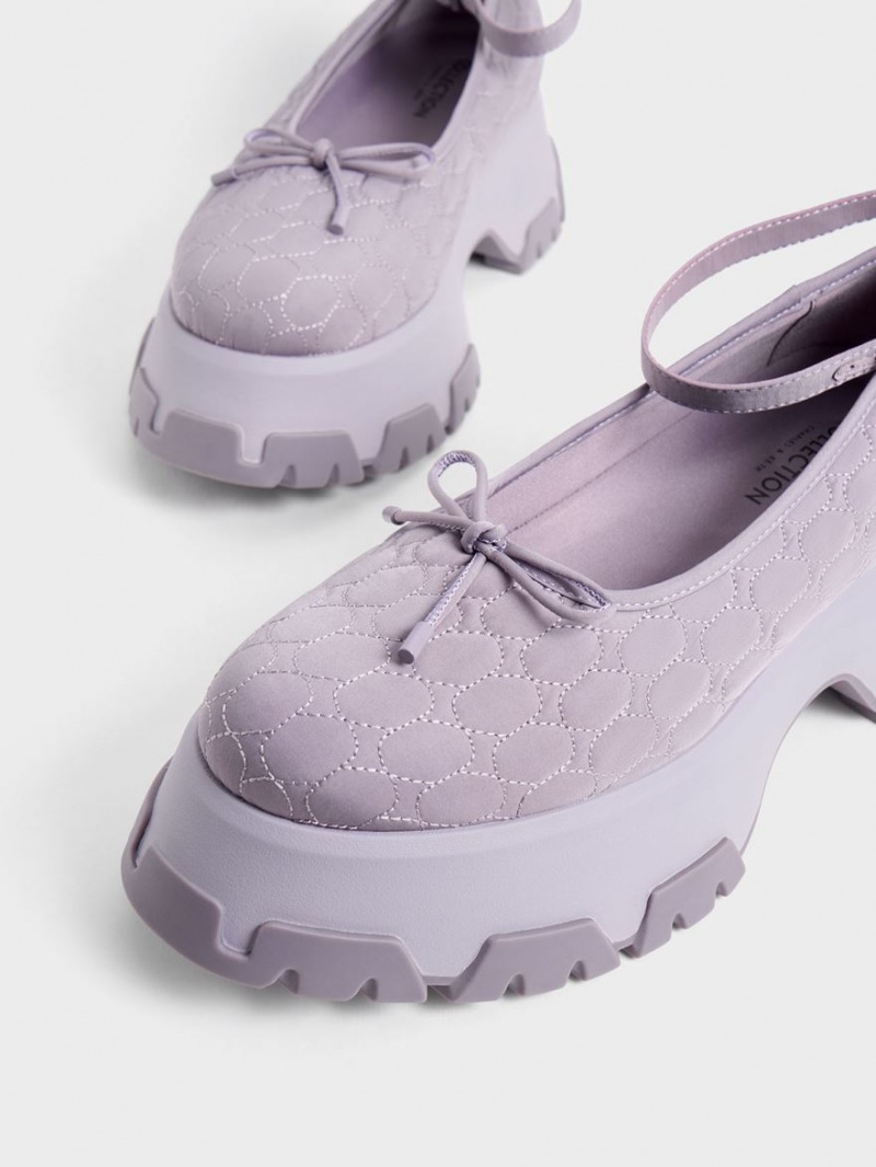 Balerini Charles & Keith Recycled Polyester Bow Violet | 498FXYOKD