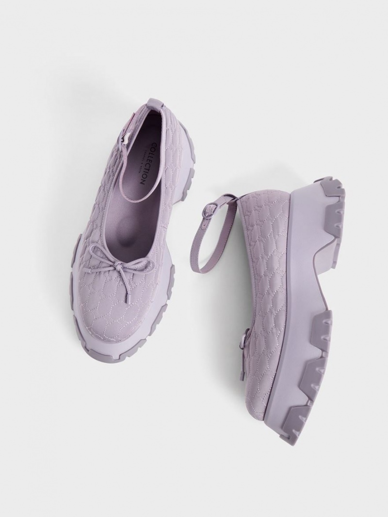 Balerini Charles & Keith Recycled Polyester Bow Violet | 498FXYOKD