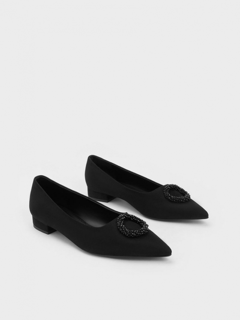 Balerini Charles & Keith Textured Beaded Circle Negrii | 807OYRQIG