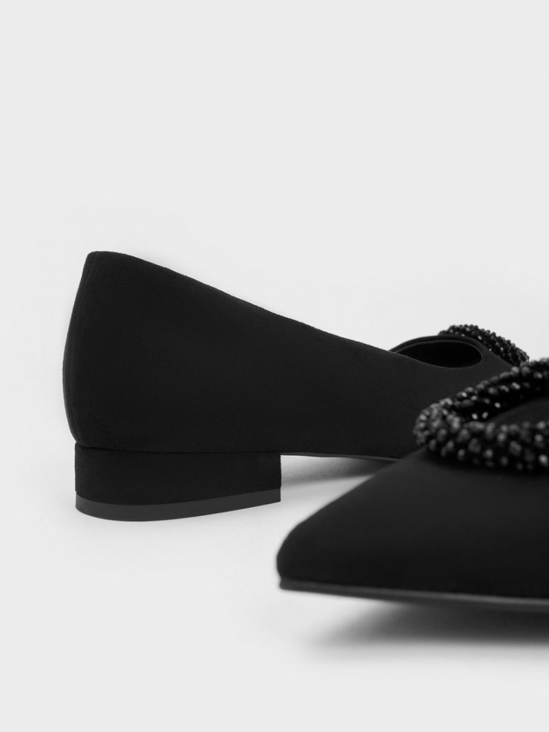Balerini Charles & Keith Textured Beaded Circle Negrii | 807OYRQIG