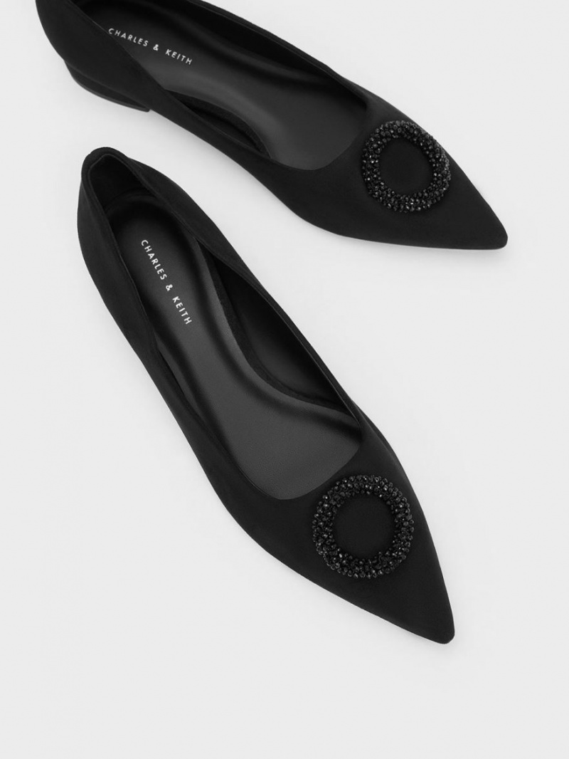 Balerini Charles & Keith Textured Beaded Circle Negrii | 807OYRQIG