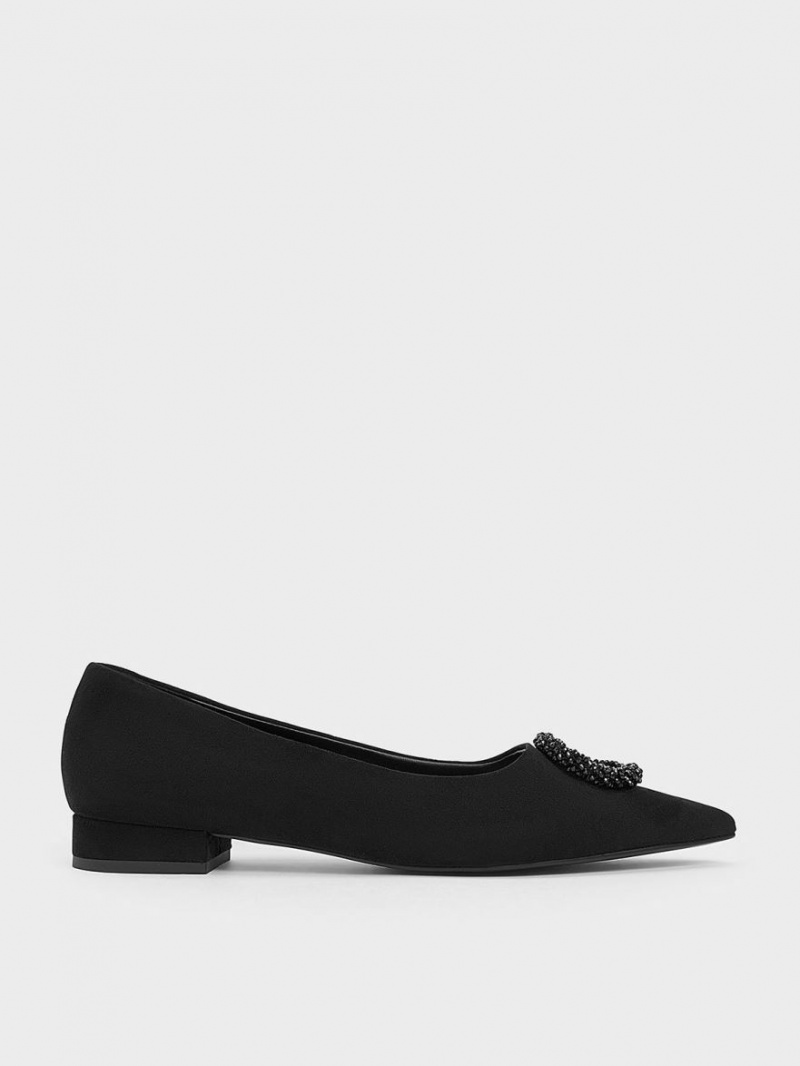 Balerini Charles & Keith Textured Beaded Circle Negrii | 807OYRQIG