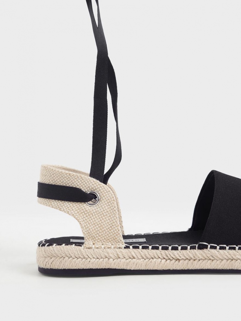 Balerini Charles & Keith Tie-Around Espadrile Negrii | 089MOXTLA