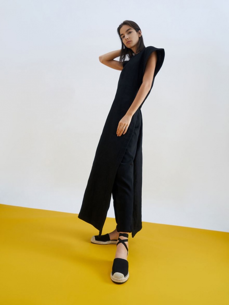 Balerini Charles & Keith Tie-Around Espadrile Negrii | 089MOXTLA