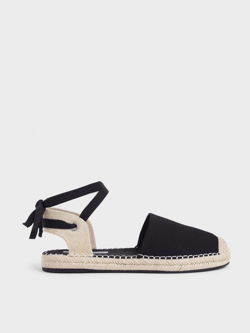 Balerini Charles & Keith Tie-Around Espadrile Negrii | 089MOXTLA