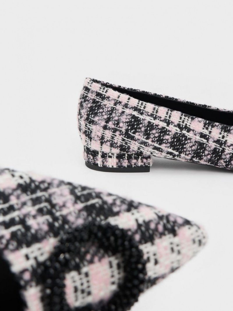 Balerini Charles & Keith Tweed Beaded Circle Negrii | 150XNIWHG