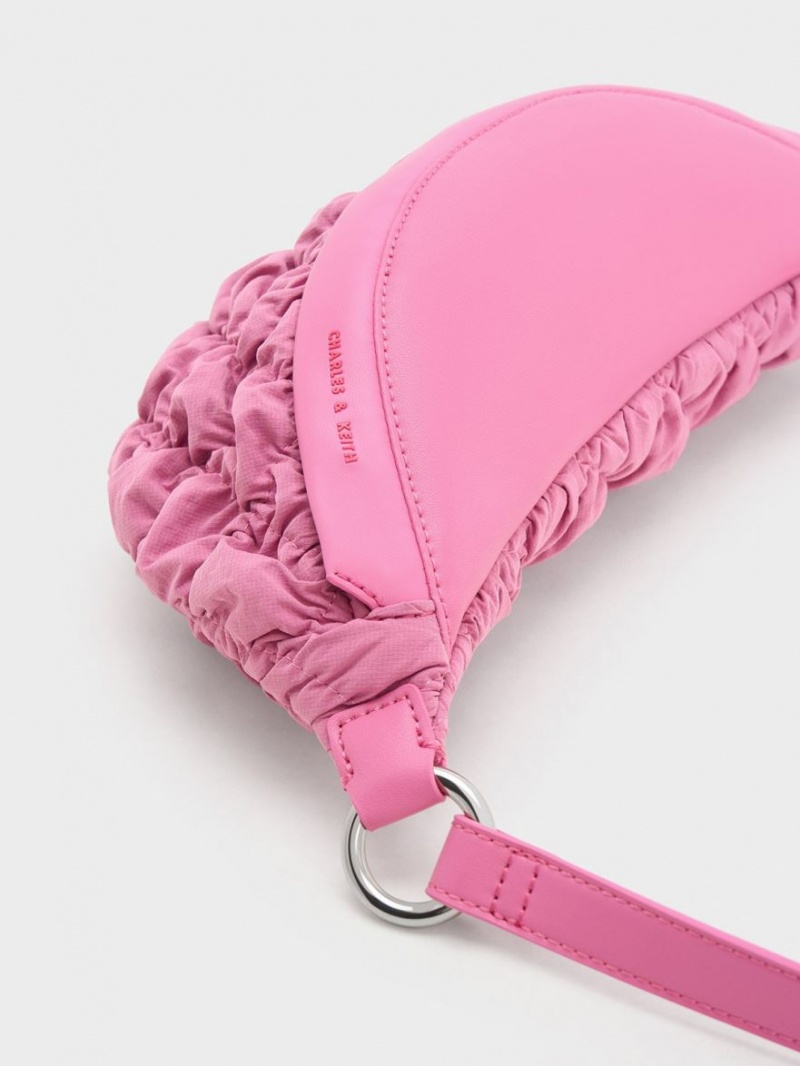 Borseta Charles & Keith Ruched Nailon Bum Roz | 290VYGKZD