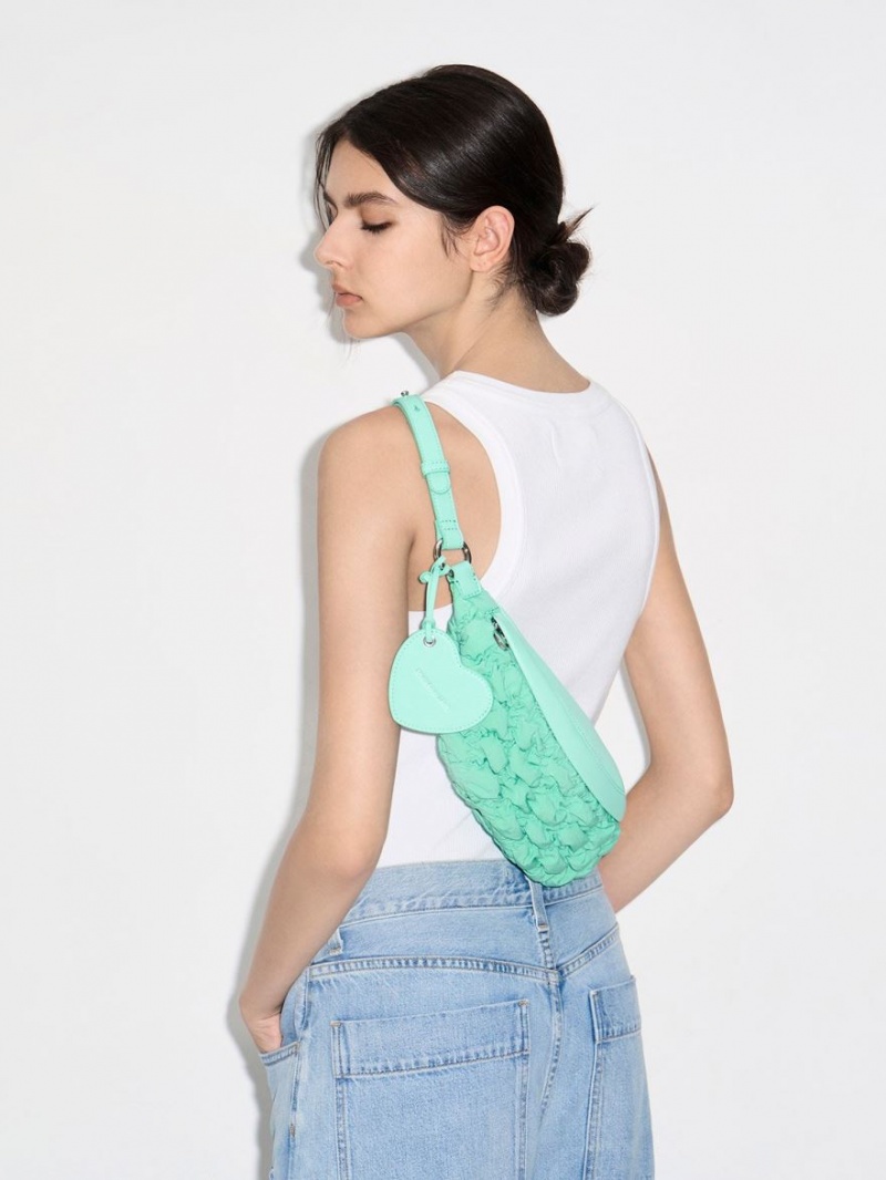 Borseta Charles & Keith Ruched Nailon Bum Turcoaz | 249NHAJCG