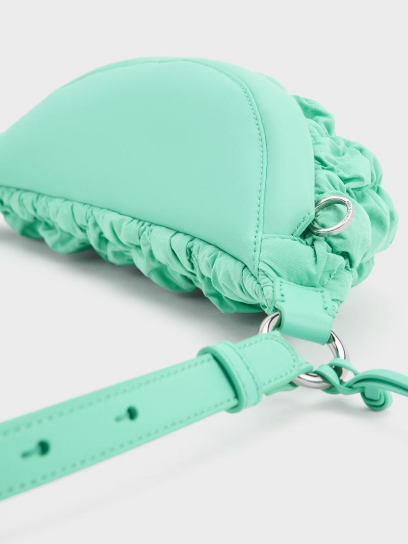 Borseta Charles & Keith Ruched Nailon Bum Turcoaz | 249NHAJCG