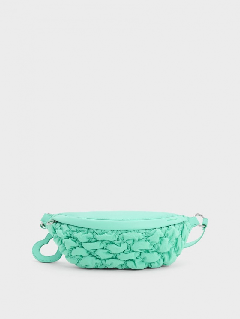 Borseta Charles & Keith Ruched Nailon Bum Turcoaz | 249NHAJCG