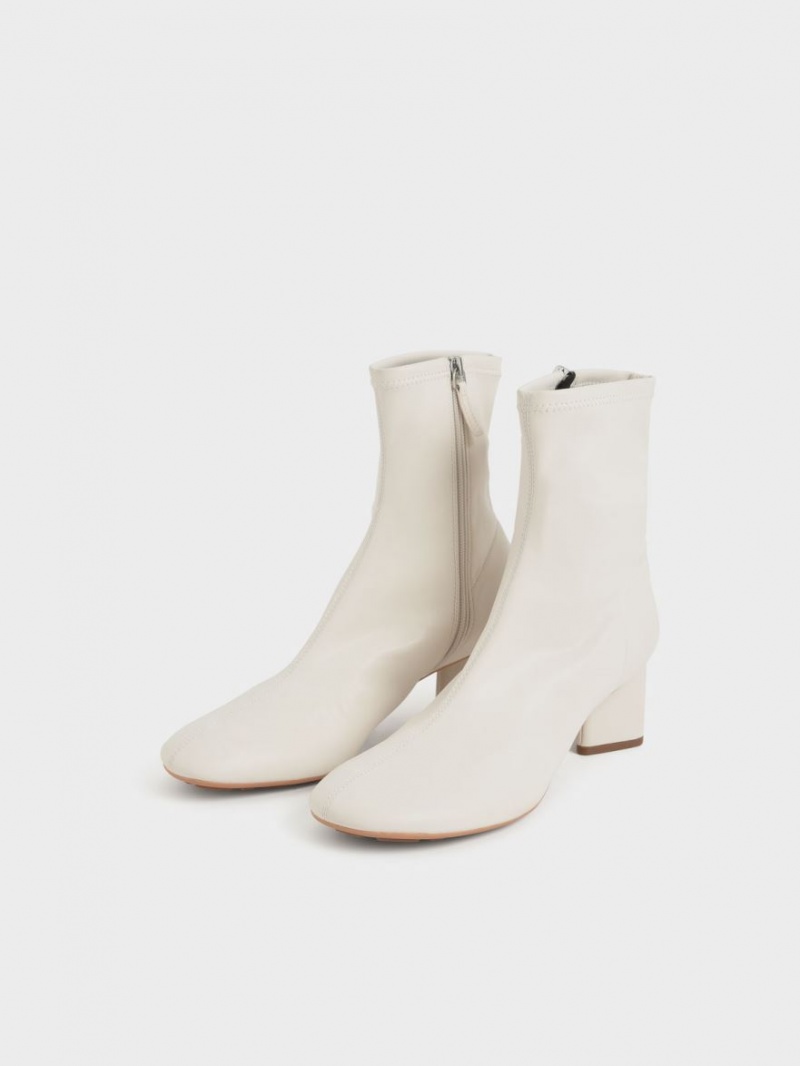 Botine Charles & Keith Blade Heel Albi | 639XGTUNZ