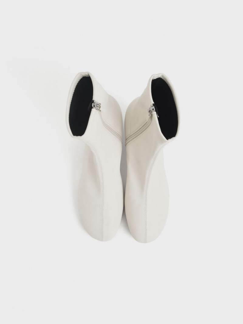 Botine Charles & Keith Blade Heel Albi | 639XGTUNZ