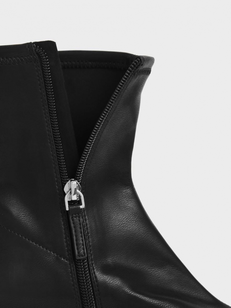 Botine Charles & Keith Blade Heel Negrii | 472VCTSLN