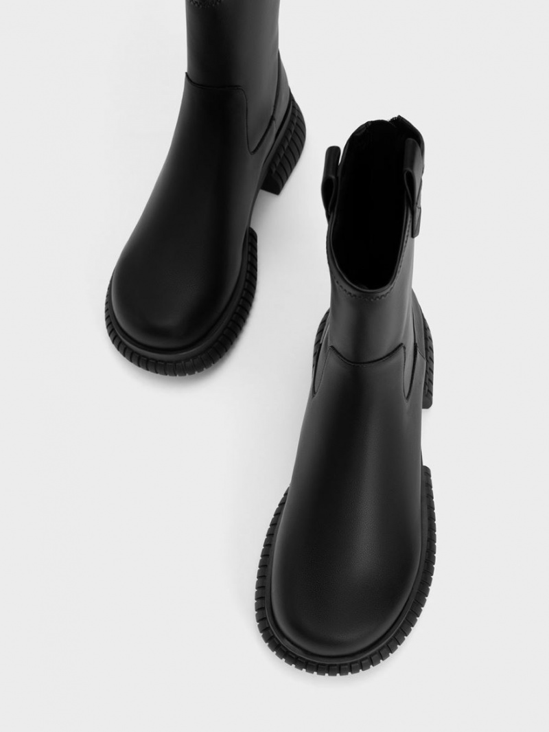 Botine Charles & Keith Cowboy Platforma Negrii | 815OYWMUA