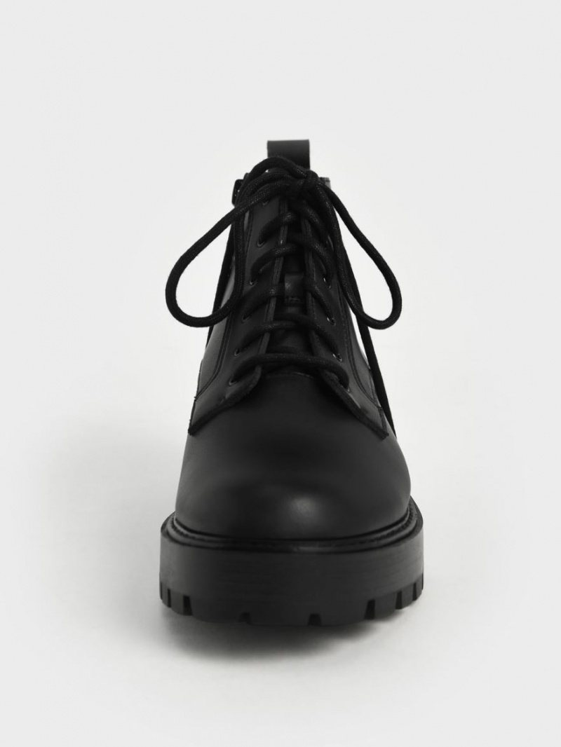 Botine Charles & Keith Dantela-Up Grosolan Negrii | 405DMBYQI