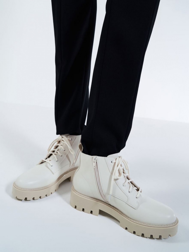 Botine Charles & Keith Dantela-Up Grosolan Albi | 710IGJUNS