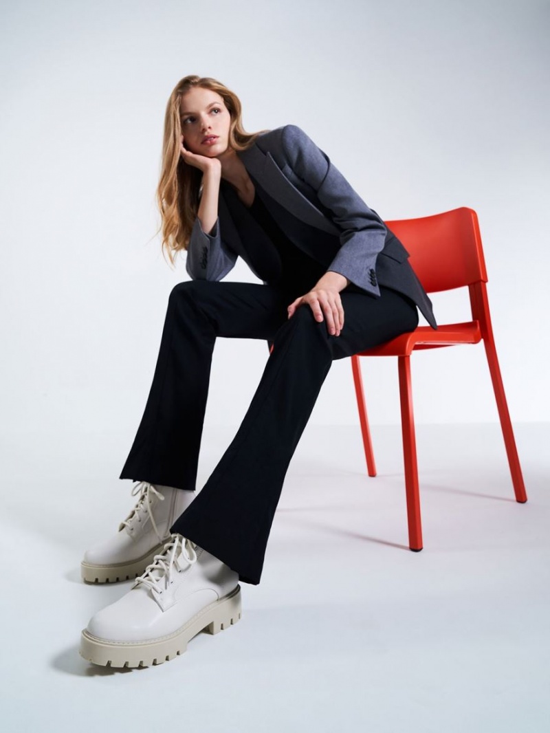 Botine Charles & Keith Dantela-Up Grosolan Albi | 710IGJUNS