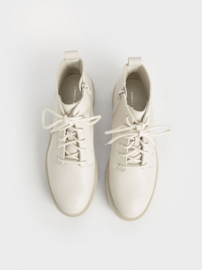 Botine Charles & Keith Dantela-Up Grosolan Albi | 710IGJUNS