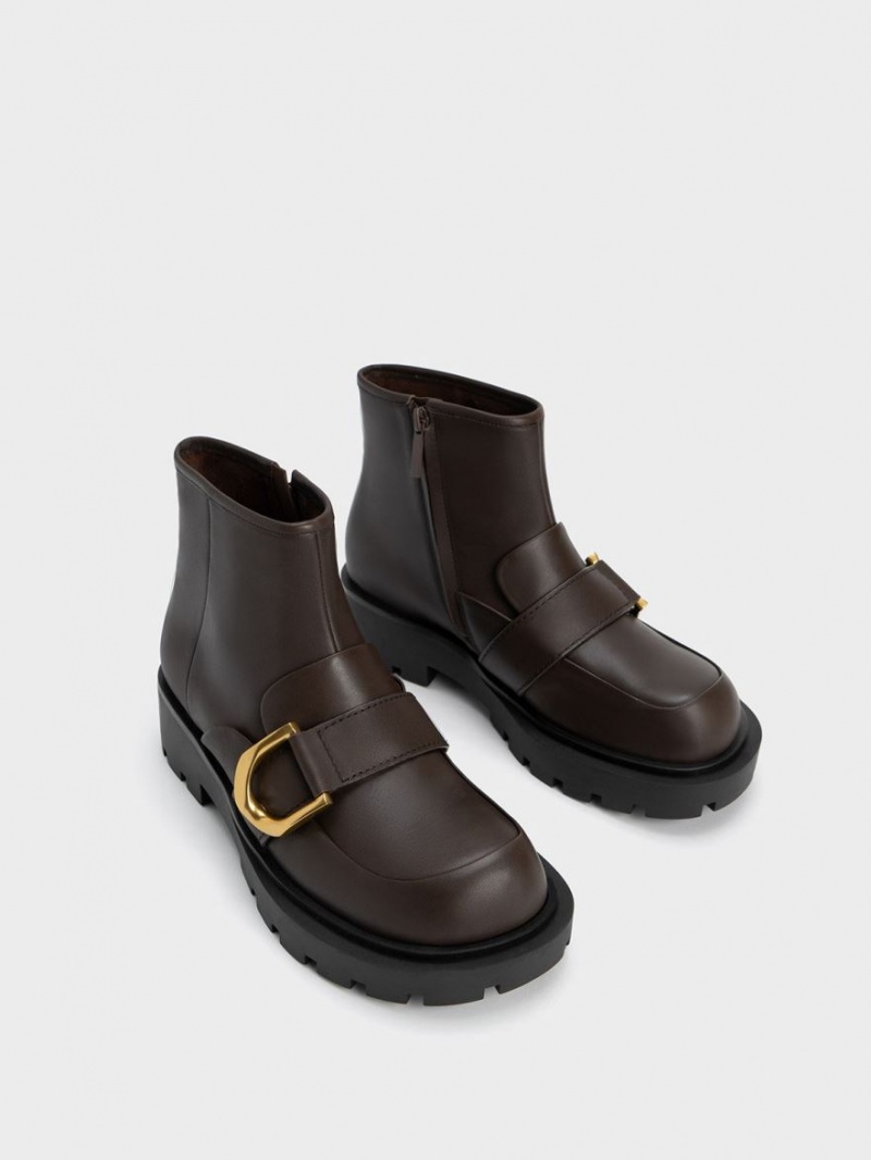 Botine Charles & Keith Gabine Loafer Maro Inchis | 175WCEDKF