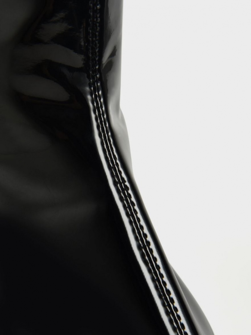 Botine Charles & Keith Lacuita Block Heel Negrii | 360OIUNTM