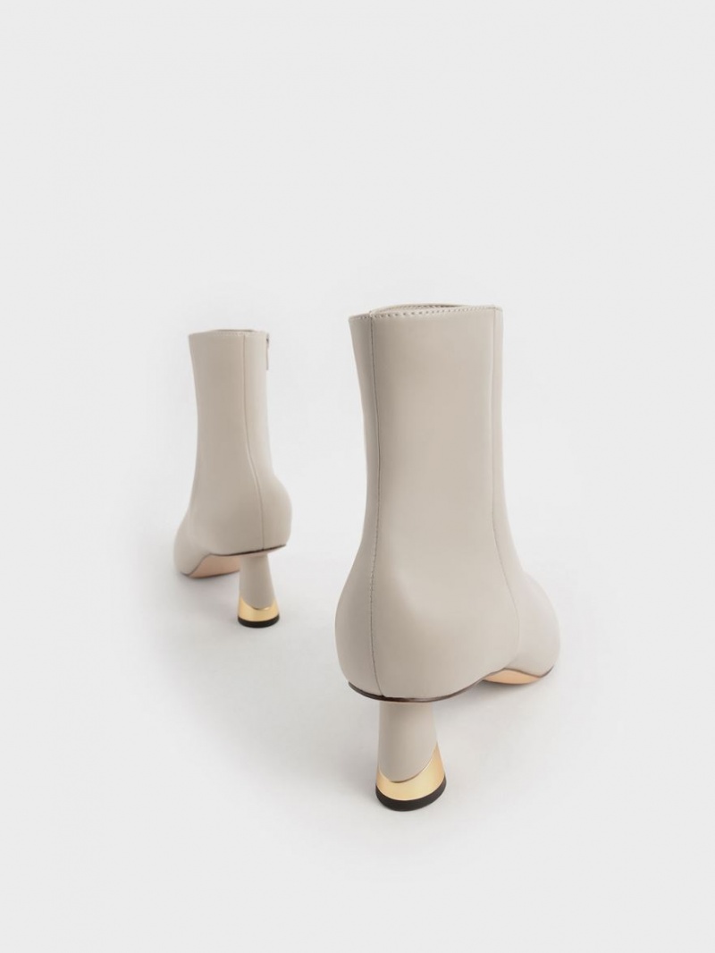 Botine Charles & Keith Metallic Heel Gri | 824DIQBGZ