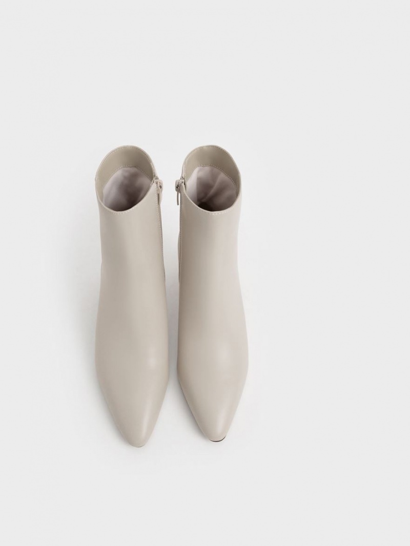 Botine Charles & Keith Metallic Heel Gri | 824DIQBGZ