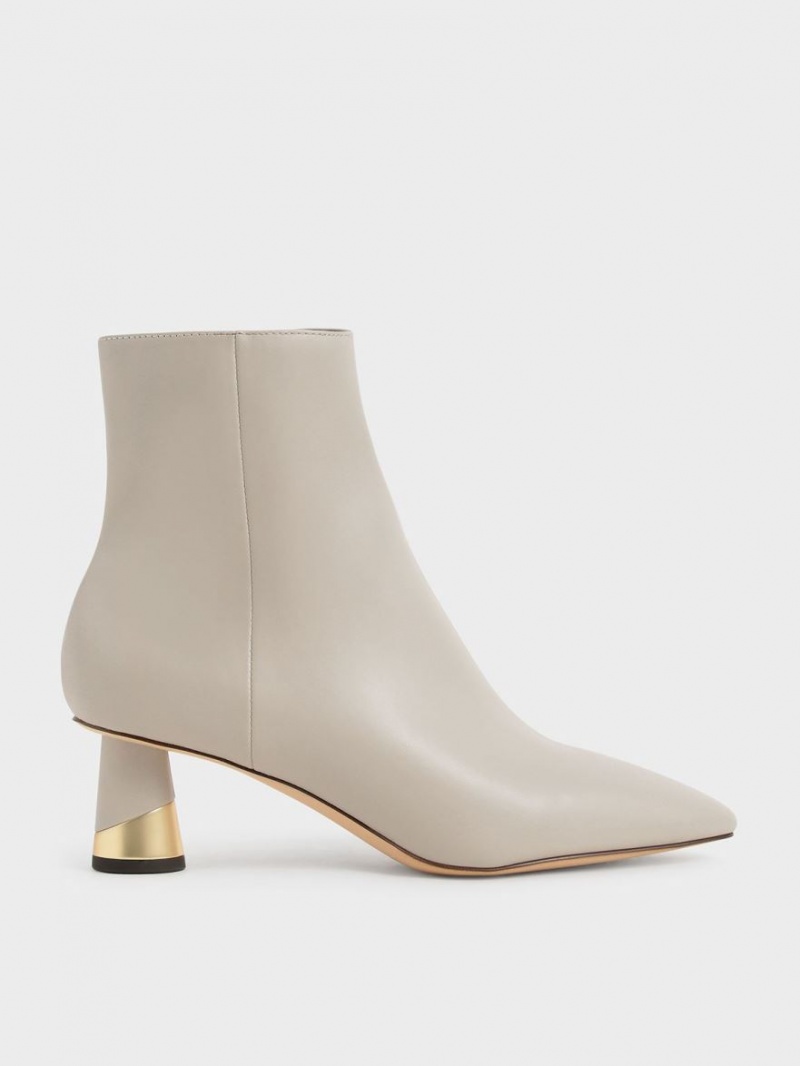 Botine Charles & Keith Metallic Heel Gri | 824DIQBGZ