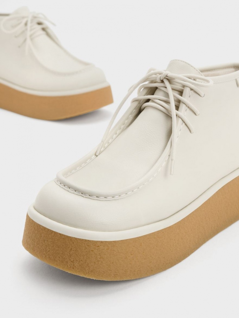 Botine Charles & Keith Molly Flatform Albi | 390TFMNJZ