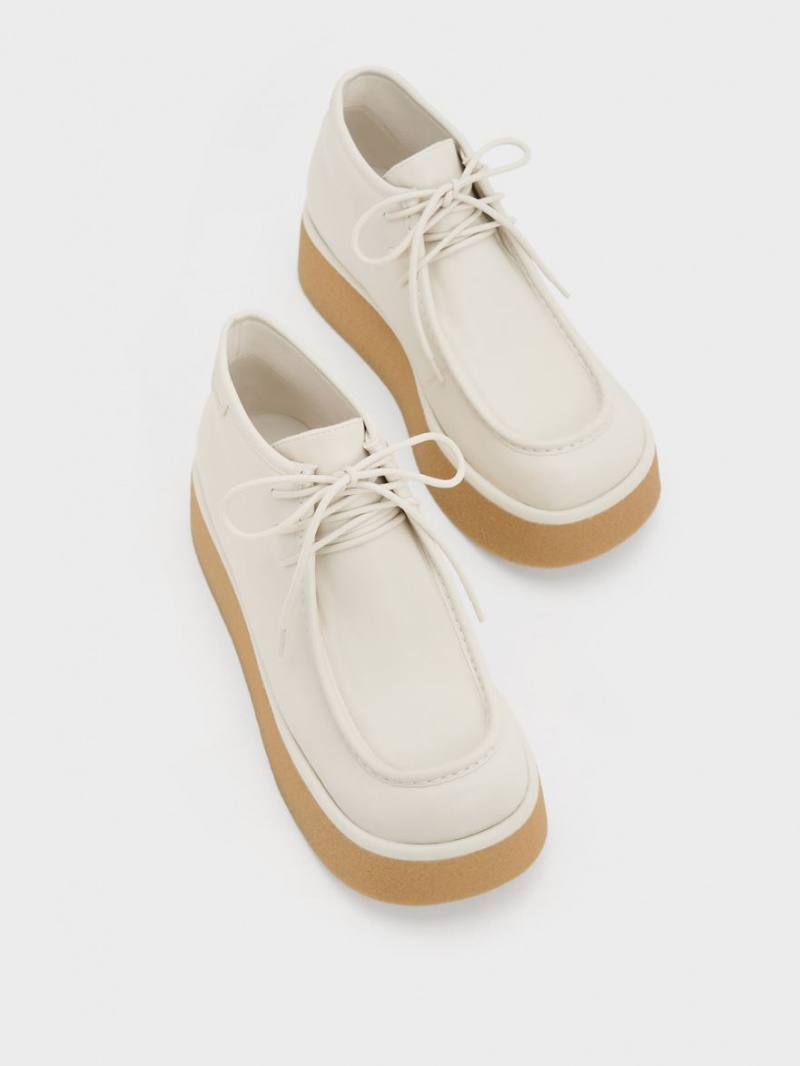 Botine Charles & Keith Molly Flatform Albi | 390TFMNJZ