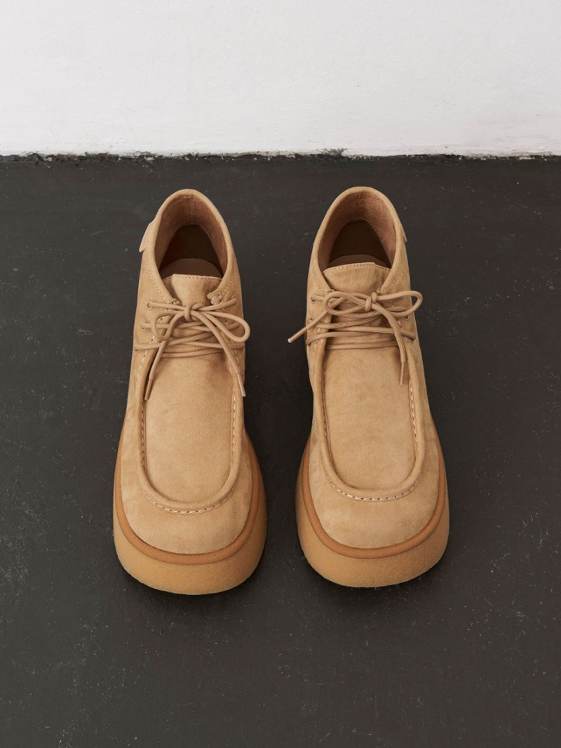 Botine Charles & Keith Molly Textured Flatform Maro | 469ZRDEIU