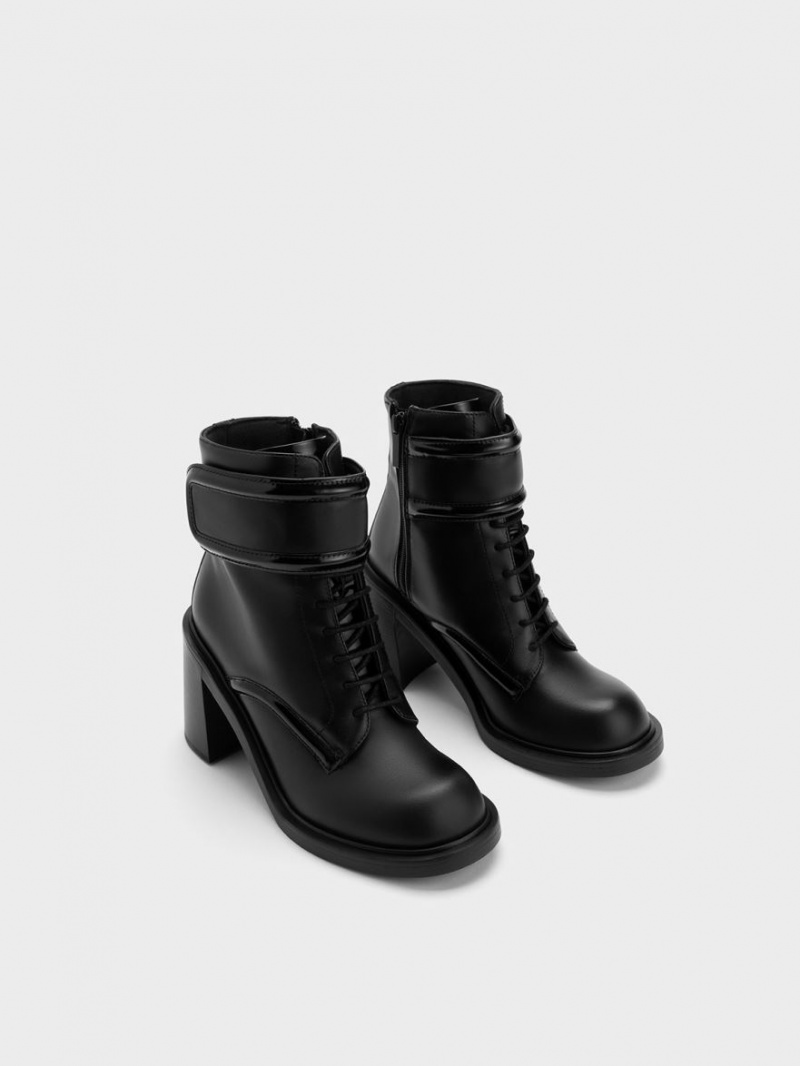 Botine Charles & Keith Rosalie Piele Negrii | 138INOCGQ