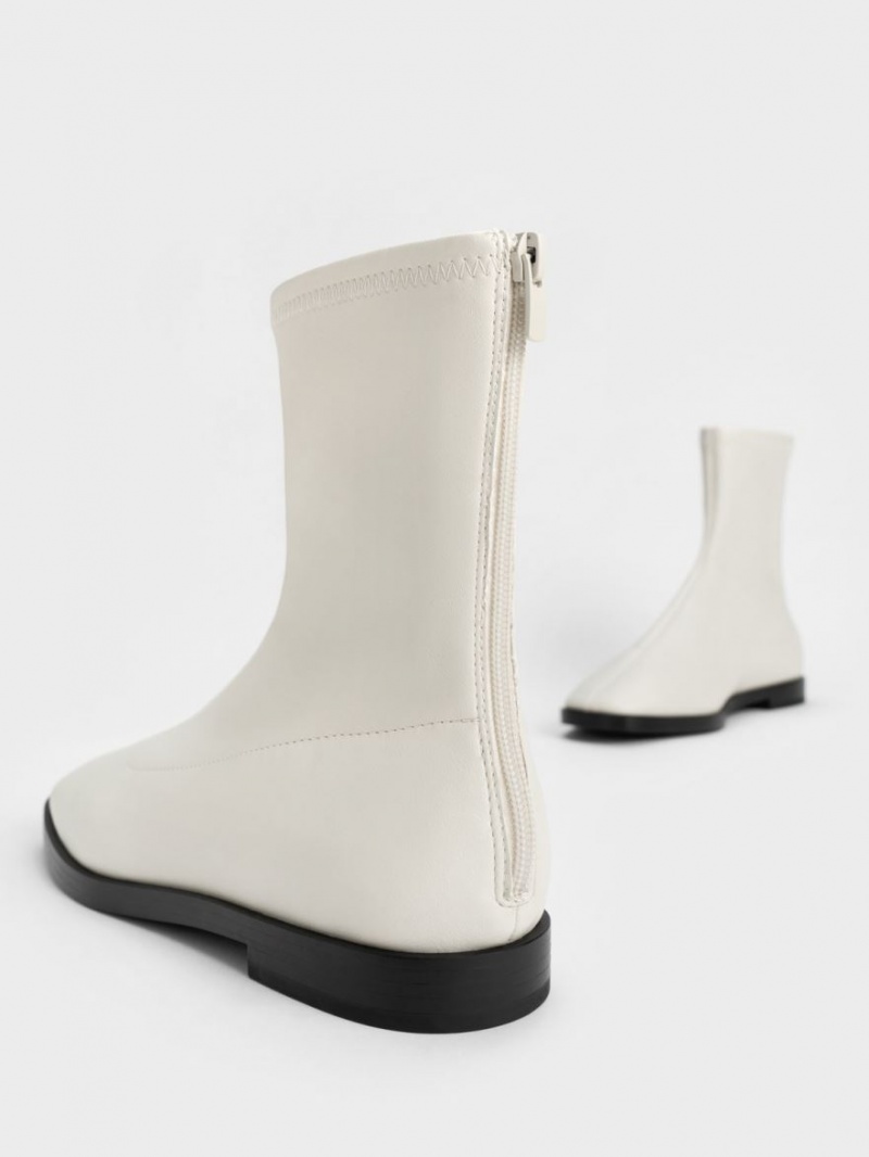 Botine Charles & Keith Zip-Up Albi | 071LFCDIS