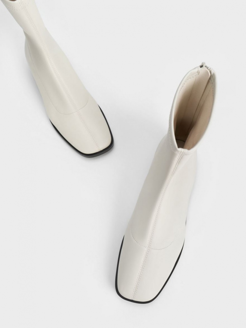 Botine Charles & Keith Zip-Up Albi | 071LFCDIS